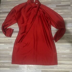 H&M Vibrant Red Long Sleeve Dress